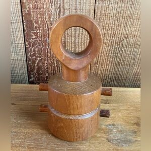 Dansk MCM Wooden Eyelet Salt Shaker + Pepper Mill/Teak/Jens Quistgaard Design